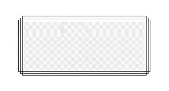 Empty rectangular frame with transparent background for design.