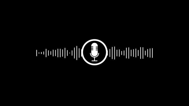Voice recording podcast mic microphone button icon .
