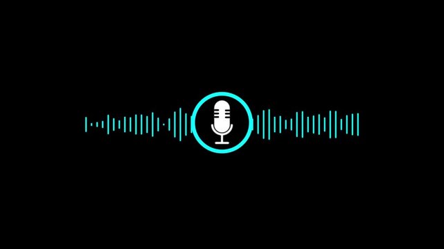Voice recording podcast mic microphone button icon .