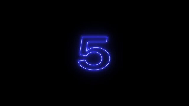 10 second countdown timer animation with neon number text animation.