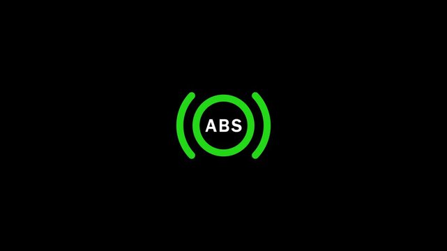 ABS Warning Icon animation on black background.