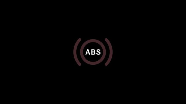 ABS Warning Icon animation on black background.