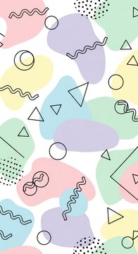 Colorful Abstract Geometric Background with Random Shapes and Patterns