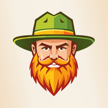 Stylized Cartoon Man with Beard and Hat