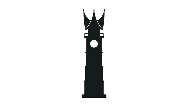 Monumen Jam Gadang Bukittinggi Indonesia Landmark Silhouette.