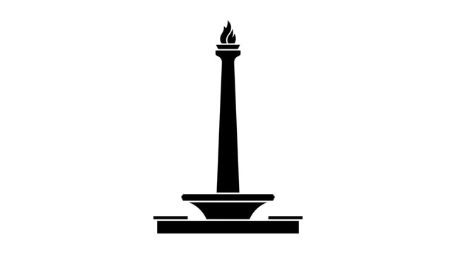 Monas National Monument Silhouette Jakarta Indonesia.