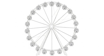 Giant Ferris Wheel Structure Outline Drawing. © Mutmainah