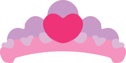 Pastel tiara with heart jewel illustration © KEI KATA