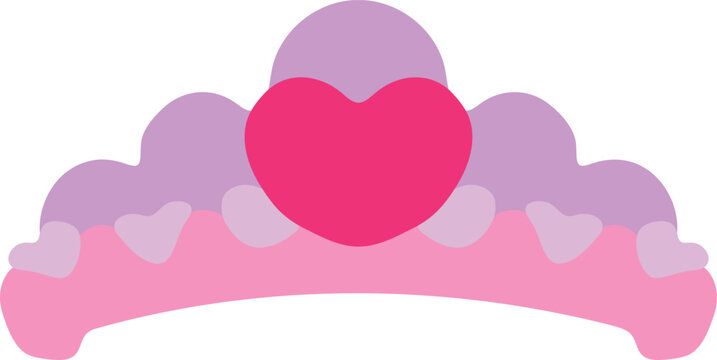 Pastel tiara with heart jewel illustration