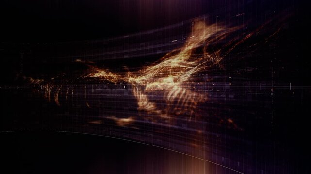 Futuristic screen display matrix, hi-tech digital data telemetry with encrypted numbers, display dynamic background for computer desktop screen display format