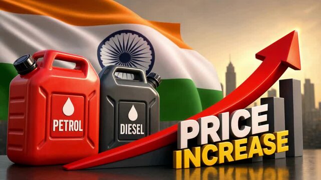 Petrol Diesel price increase in India concept