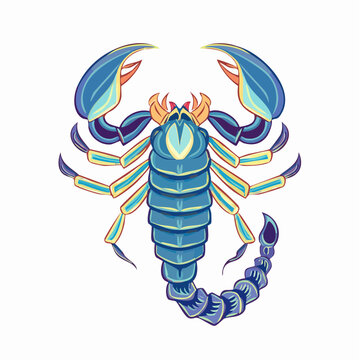 Stylized Blue Scorpion Illustration
