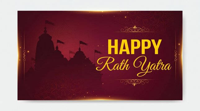 Vector Illustration of Ratha Yatra of Lord Jagannath, Balabhadra and Subhadra on Chariot.Odisha god Rathyatra Festival