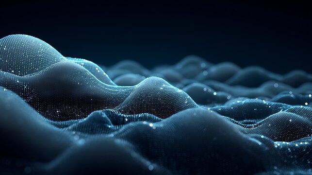 cloud security concept, airy abstract encrypted data waves with glowing signal dots, smooth secure flow structure,
