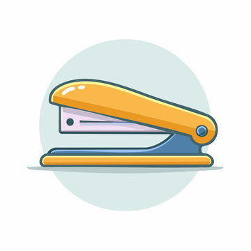 Yellow and blue stapler illustration