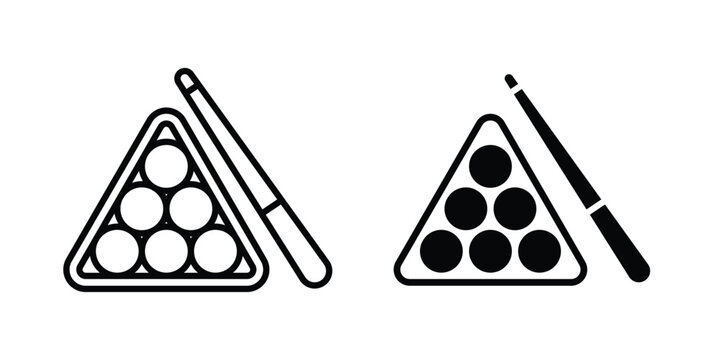 billiards icon. Doodle Icon in Minimal Line Art Style