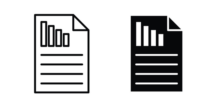Business report icon. Doodle Icon in Minimal Line Art Style