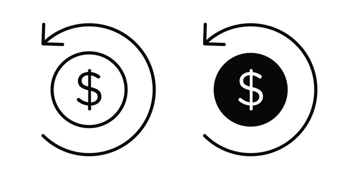 Cashback icon. Doodle Icon in Minimal Line Art Style