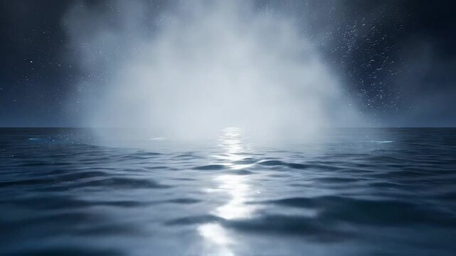 Ocean with cloud formation emphasizing the majestic scale of the natural world