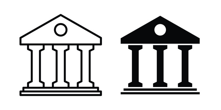 Federal agency icon. Doodle Icon in Minimal Line Art Style