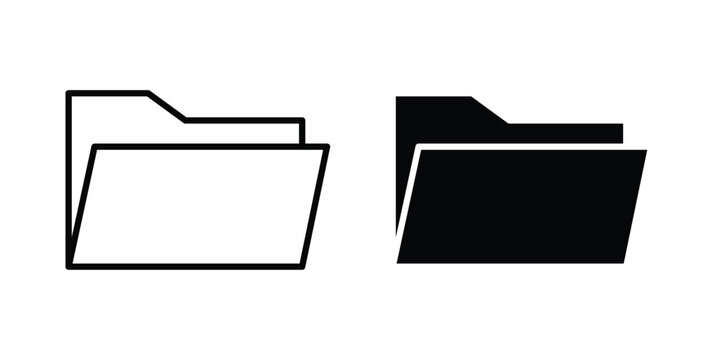 File Folder icon. Doodle Icon in Minimal Line Art Style