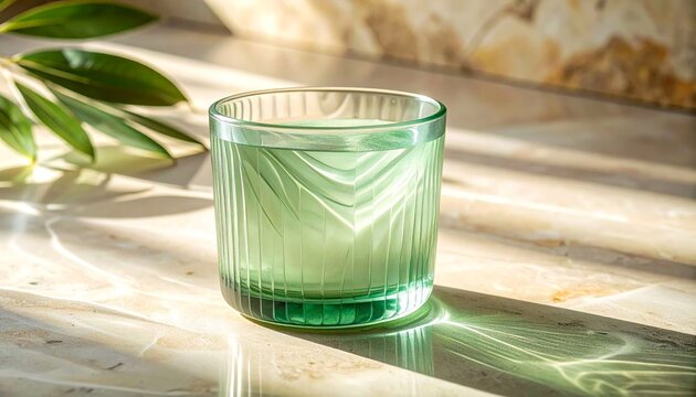Soft sage green translucent glass with delicate ripple texture