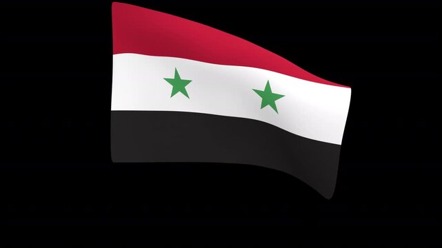 Flag of Syria &ndash; 3d render looped with alpha channel