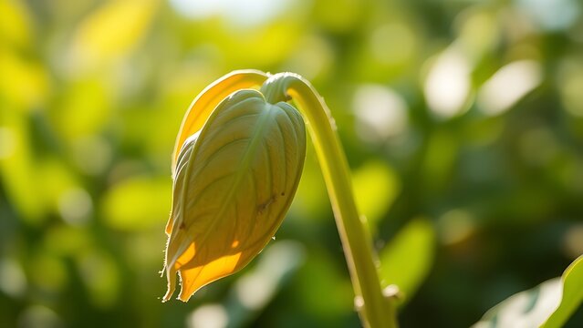 Wilted plant leaves under harsh sunlight, detailed texture.