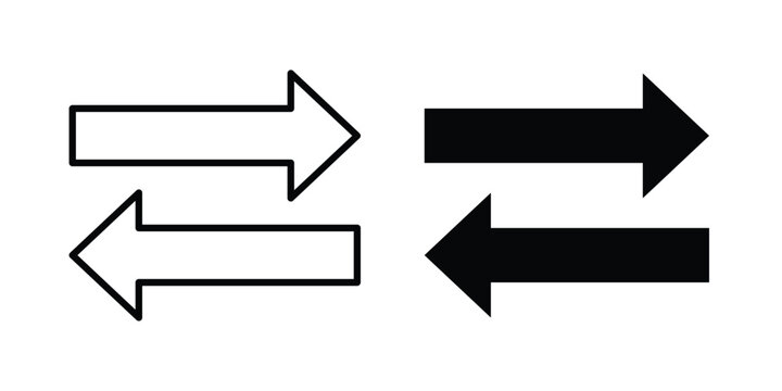 Left right direction icon. Doodle Icon in Minimal Line Art Style