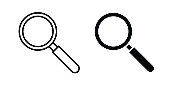 Magnifying glass icon. Doodle Icon in Minimal Line Art Style
