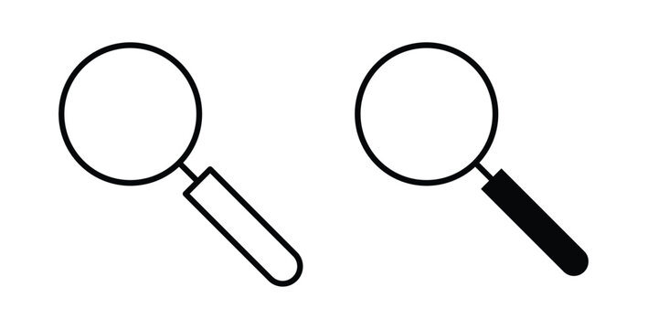Magnifying glass icon. Doodle Icon in Minimal Line Art Style