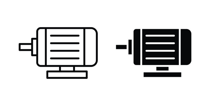 Motor icon. Doodle Icon in Minimal Line Art Style