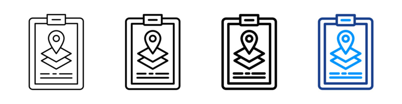 Land Planning Icon Different Style Outline Collection Set