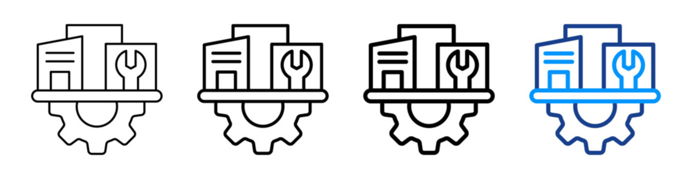 Facility Management Icon Different Style Outline Collection Set