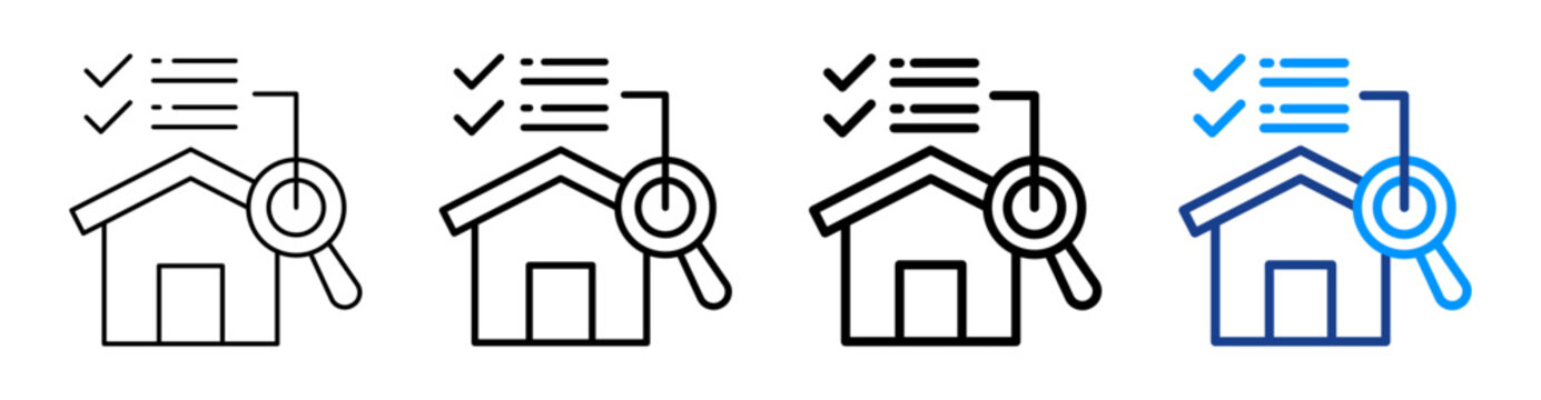 Home Inspection Icon Different Style Outline Collection Set