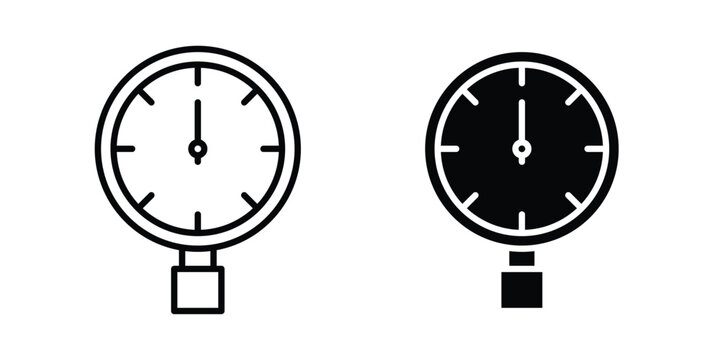 Pressure Gauge icon. Doodle Icon in Minimal Line Art Style