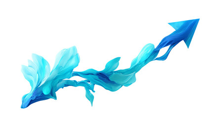 Obraz premium Blue ink forming upward arrow in abstract motion