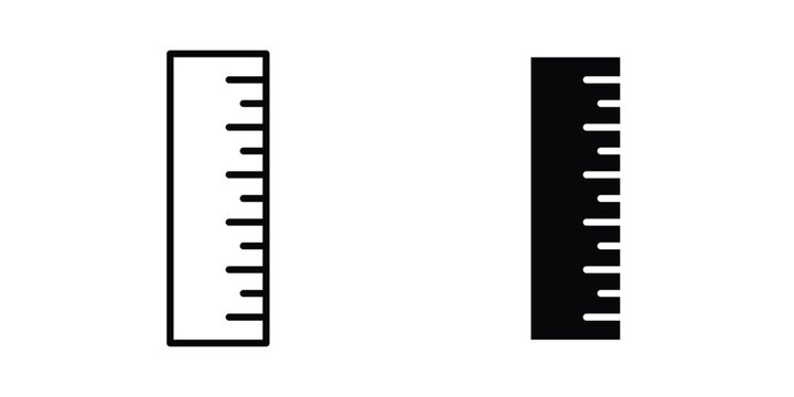 Ruler icon. Doodle Icon in Minimal Line Art Style
