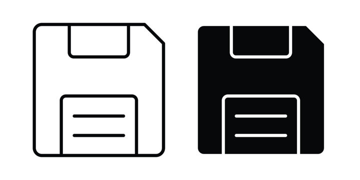 Save file icon. Doodle Icon in Minimal Line Art Style