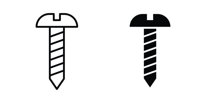 Screw icon. Doodle Icon in Minimal Line Art Style