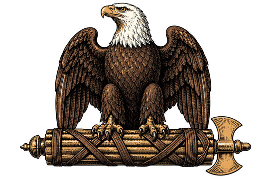 Eagle and Fasces Retro Symbol