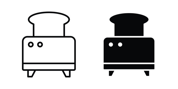 Toaster icon. Doodle Icon in Minimal Line Art Style