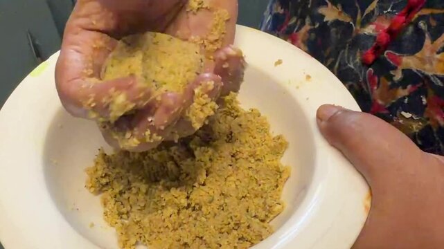 Making falafel