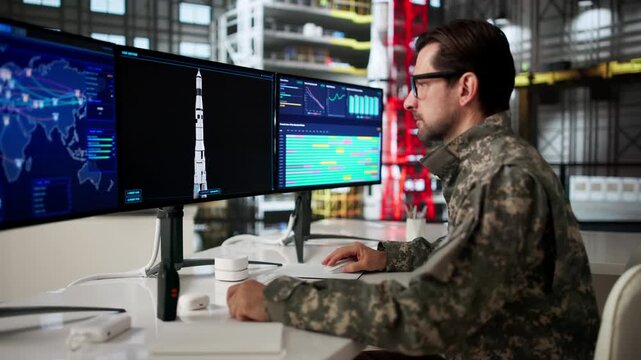 Man Working On Desktop Computer As Engineer