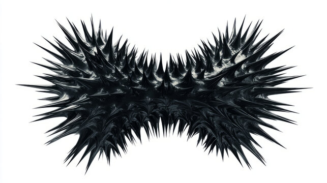Abstract Spiky Black Shapes on White Background
