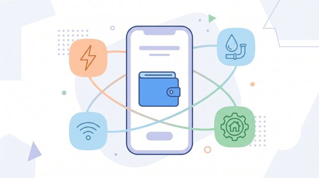 Mobile digital wallet app for utility payments and home management