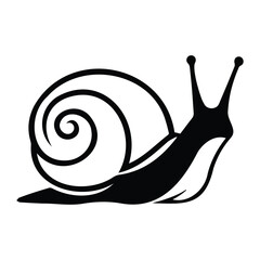 Snail illustration vector with swirling shell on white background simple design. © MdSaddam