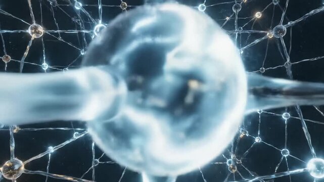 Abstract network of glowing nodes and connections ideal for tech startups and software promos