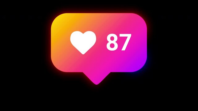 White heart icon showing animated likes with a premium aura on black.
