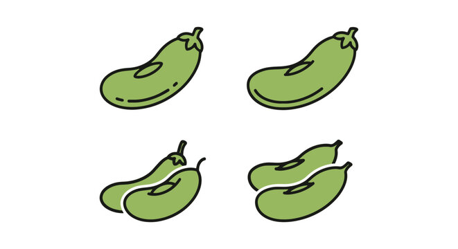 Green Bean Line art vector modern abstract